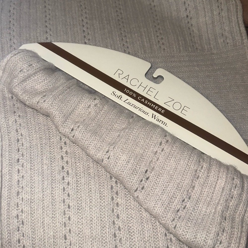 Rachel Zoe 100% Cashmere Taupe Scarf with Soft Texture, New